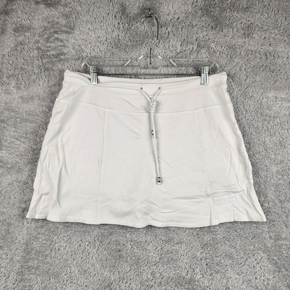 Green Tea Skort Womens Large White Jersey Knit Stretch Lined Golf Tennis Outdoor